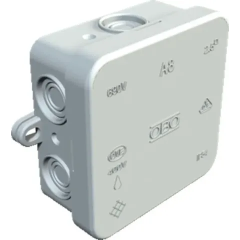 OBO A8 kabeldoos 2,5mm2 660V 75x75x36mm IP54 lichtgrijs