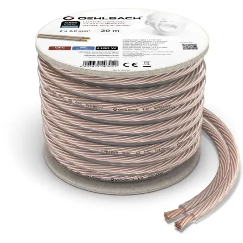Oehlbach 302 Luidsprekerkabel 2 x 4.00 mm² Transparant 20 m