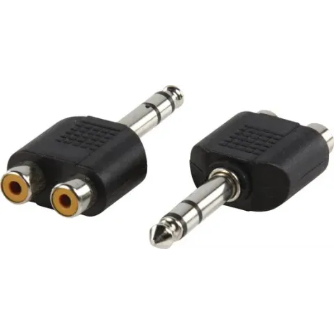 OKS HQ Budget 6,35mm stereo mannelijk - Tulp 2RCA vrouwelijk