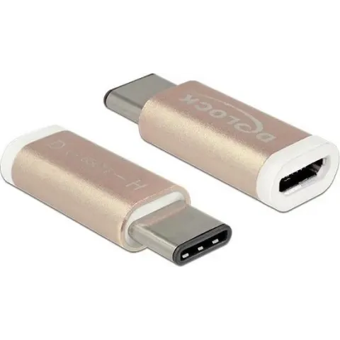 OKS USB-C (m) - USB Micro B (v) adapter - USB2.0 / goud