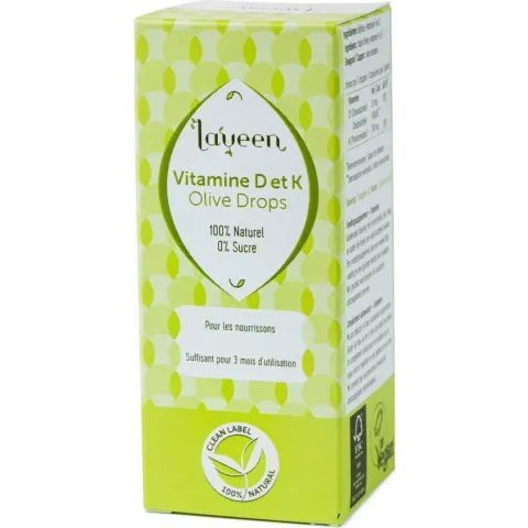 Olive Drops Zuigeling 10 ml | vitamine D en K samen in 1 potje | 100% natuurlijk en suiker/zoetstofvrij