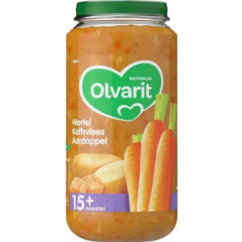 Olvarit Maaltijd 15m Wortel Kalfsvlees Aardappel 250 gr