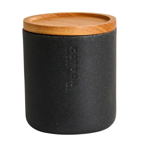 Opbergpotje nature - antraciet - Ø10x11 cm