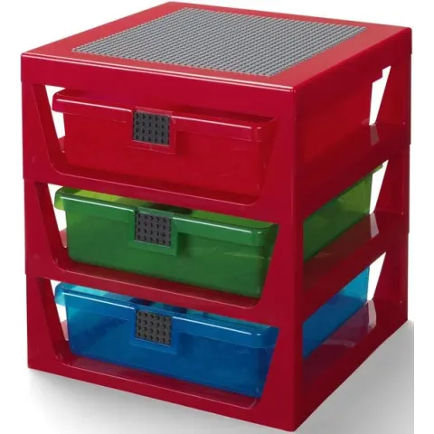 Opbergrek Lego: 3 lades rood (RC032081)