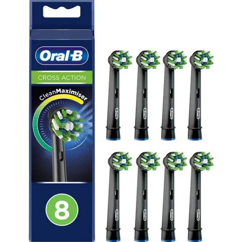 Oral-B CrossAction Opzetborstel Black Edition - 8 Stuks
