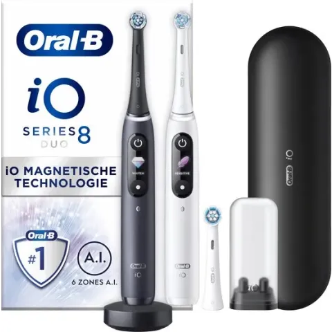 Oral-B iO 8 - Wit En Zwart - Elektrische Tandenborstels - Duopack