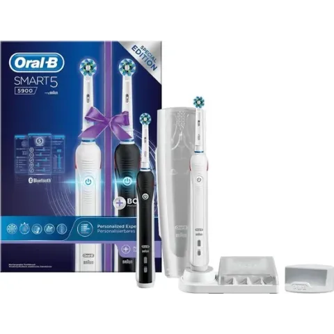 Oral-B Smart 5 5900 White + Black Duopack – 2 Elektrische Tandenborstels