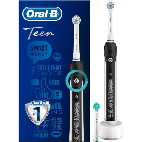 Oral-B Teen Tieners Roterende-oscillerende tandenborstel Wit, Zwart