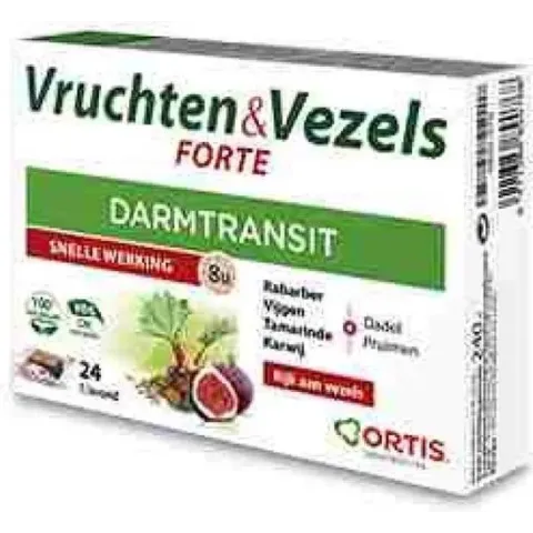 Ortis Darm Vruchten & Vezels Forte Kauwblokjes Darmtransit