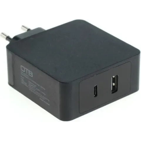 OTB Thuislader met 1 USB-C PD en 1 USB-A poort - 57W / zwart