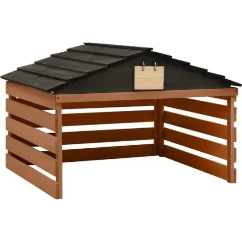 Overkapping voor grasmaaier 78x74x54 cm vurenhout zwart bruin