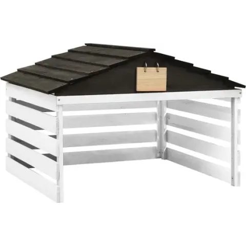 Overkapping voor grasmaaier 78x74x54 cm vurenhout zwart en wit