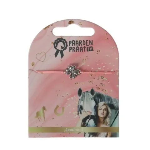 PaardenpraatTV Armband Klaver Vier Zilver