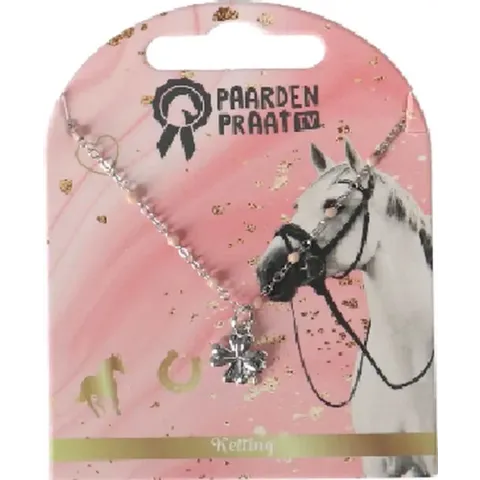 PaardenpraatTV Ketting Klaver Vier Zilver