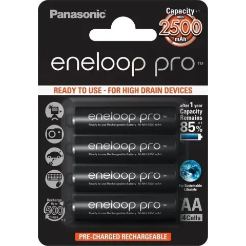 Panasonic Eneloop Pro Mignon AA 2450 mAh - 4 stuks