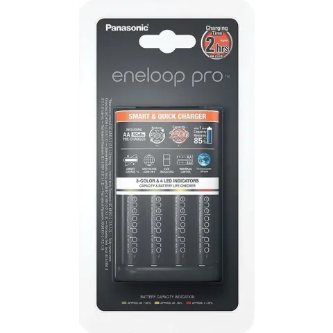 Panasonic Eneloop Smart & Quick Lader BQ-CC55 + 1x4 AA 2500mAh