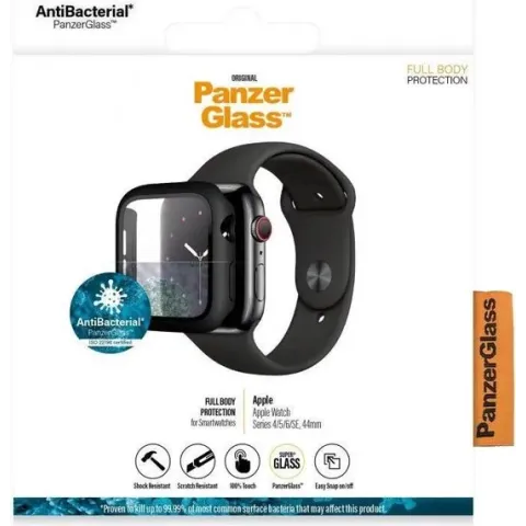 PanzerGlass Apple Watch 44MM Hoesje Full Body Antibacterieel Zwart