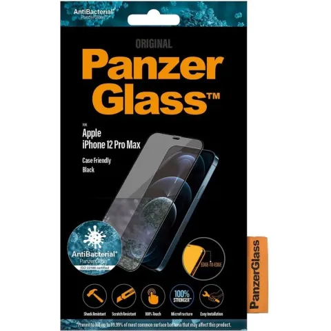 PanzerGlass Case Friendly Screenprotector voor iPhone 12 Pro Max - Zwart