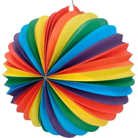 Papieren ballonlampion regenboog Ø25cm