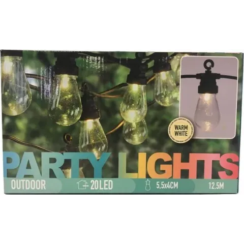 PartyLight LED feestverlichtig - 20 lampjes - 12,5 m lang - Wit licht