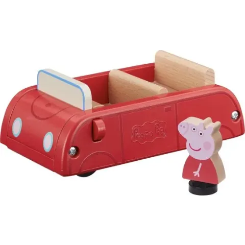 Peppa Pig Houten Speelgoed - Klassieke Rode Auto - Inclusief Peppa Pig Figuur
