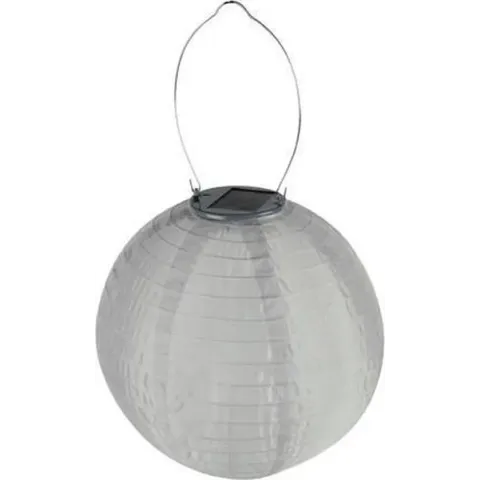 Perel Lampion Led Zonne-energie 25 Cm Nylon/staal Wit
