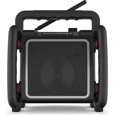 PerfectPro bouwradio Teambox, DAB+  en Bluetooth, AUX en USB-ingang, interne accu, schokbestendig, inclusief adapter en Lithium-accu, IP65, TBX2