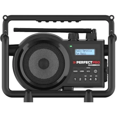 PerfectPro DABBOX Bouwplaats Radio - FM en DAB+ - Bluetooth - AUX - Oplaadbaar - IP54 - DBX3