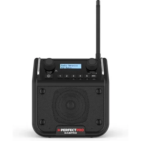 PerfectPro DABPRO Bouwplaats Radio - DAB+ - FM - Bluetooth - Oplaadbaar - Zwart - DPR2