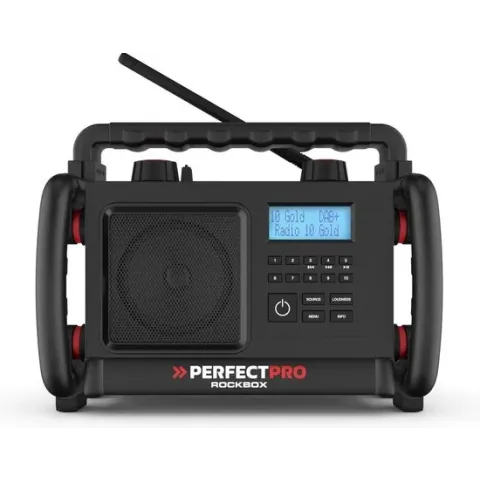PerfectPro ROCKBOX - Bouwplaats Radio - DAB+ & FM - Bluetooth - AUX - Oplaadbaar - RBX3