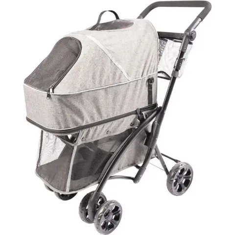Pet buggy deluxe Grijs 79x46x99cm