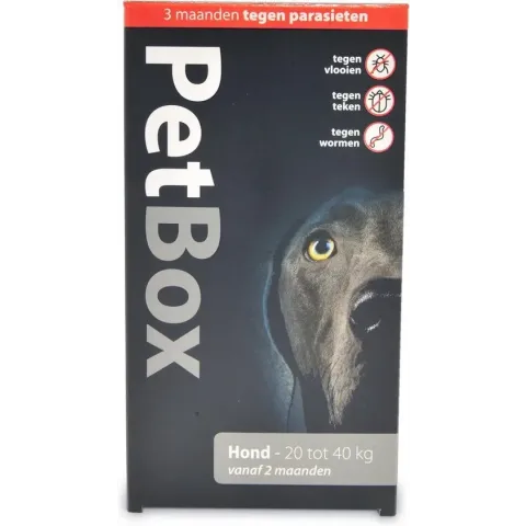 Petbox Hond Vlo. Teek & Worm - Anti vlo - teek- worm - Large 20-40 Kg
