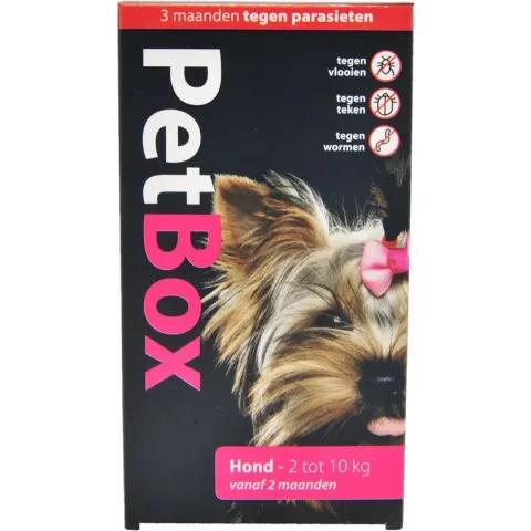 Petbox Hond Vlo. Teek & Worm - Anti vlo - teek- worm - Small 2-10 Kg