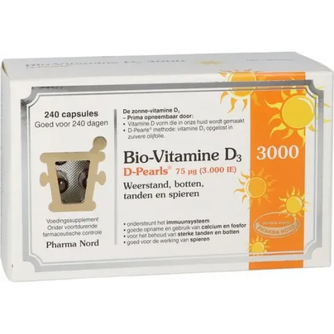 Pharma Nord Bio-Vitamine D3 3000 - 240 parels - Vitamine D3