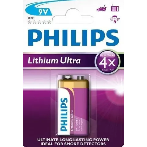 Philips 9V Lithium Ultra Batterij - 1 stuk