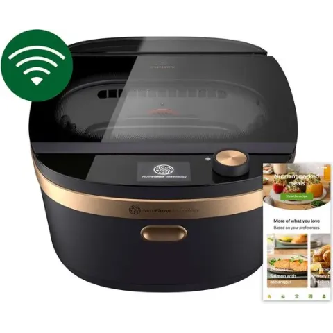 PHILIPS Air Cooker Series 7000, Stoomkoker met NutriFlavor technologie, NutriU App (NX0960/90)