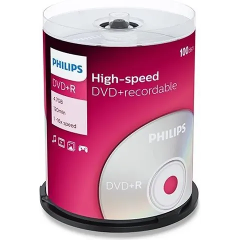 Philips DVD+R 4,7GB 100pcs spindel 16x