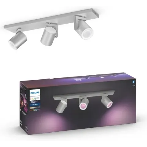 Philips Hue - Argenta - White and Color Ambiance - opbouwspot - 3 lichtpunten - aluminium - Bluetooth