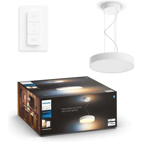 Philips Hue Enrave hanglamp - warm tot koelwit licht - wit - 1 dimmer switch