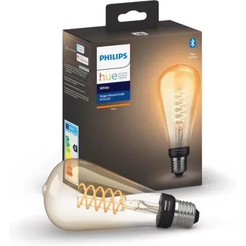 Philips Hue Filament lamp Edison slimme verlichting - E27 - Warmwit licht - Bluetooth - Diameter 72mm