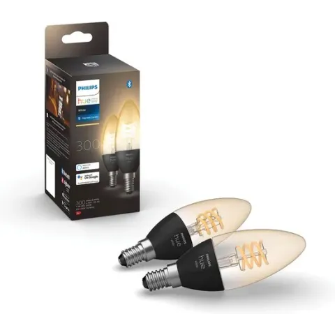 Philips Hue Filament Lichtbron E14 Kaarslamp - White  - 2-pack - Bluetooth
