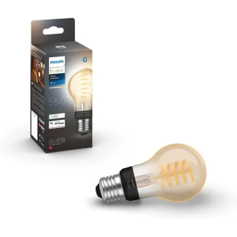 Philips Hue Filament Lichtbron E27 standaardlamp A60 - White Ambiance - 1-pack - Bluetooth
