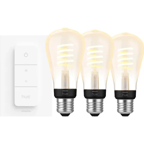Philips Hue Filament White Ambiance Edison 3-pack + dimmer