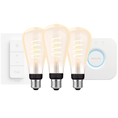 Philips Hue Filament White Ambiance Edison XL 3-Pack Startpakket