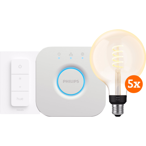 Philips Hue Filament White Ambiance Globe XL 6-Pack Startpakket