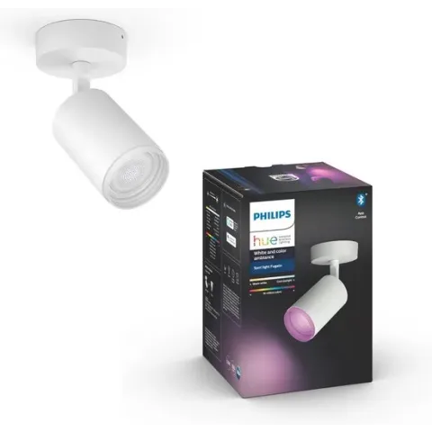 Philips Hue - Fugato - White and Color Ambiance - opbouwspot - 1 lichtpunt - wit - Bluetooth