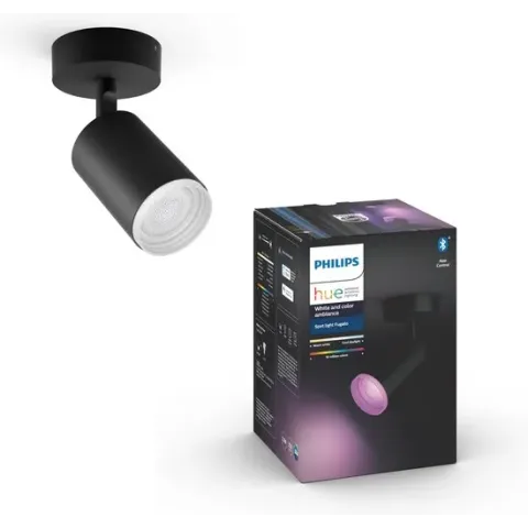 Philips Hue - Fugato - White and Color Ambiance - opbouwspot - 1 lichtpunt - zwart - Bluetooth