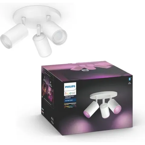 Philips Hue - Fugato - White and Color Ambiance - opbouwspot - 3 lichtpunten - wit - Bluetooth