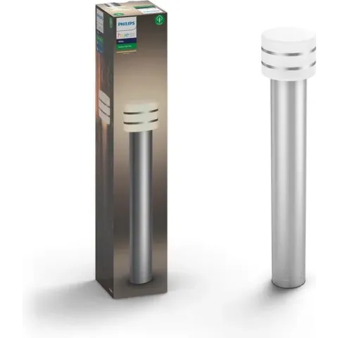 Philips Hue Outdoor Tuar Sokkellamp - White - E27 - 77 cm hoog - Roestvrijstaal - 9W - IP44
