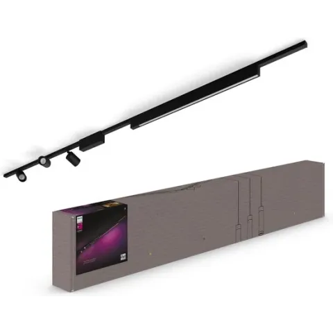 Philips Hue Perifo railverlichting plafond - wit en gekleurd licht - 3-spots - 1 lichtbalk - zwart - basisset